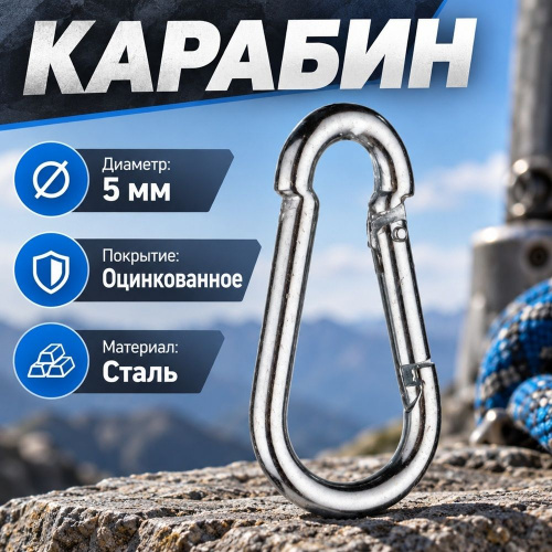 Карабин пожарный М5 DIN5299С, 10/200/2000