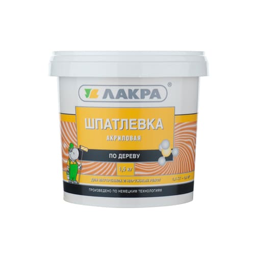 Шпатлевка по дереву сосна 1,5кг, ЛАКРА, Л-С, 6/6