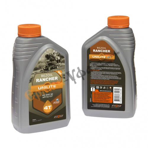 Масло минеральное 0,946л REZOIL RANCHER UNILITE / UNITEC 4-т. минеральн. SAE 30 API SJ/CF 946мл, 1/12