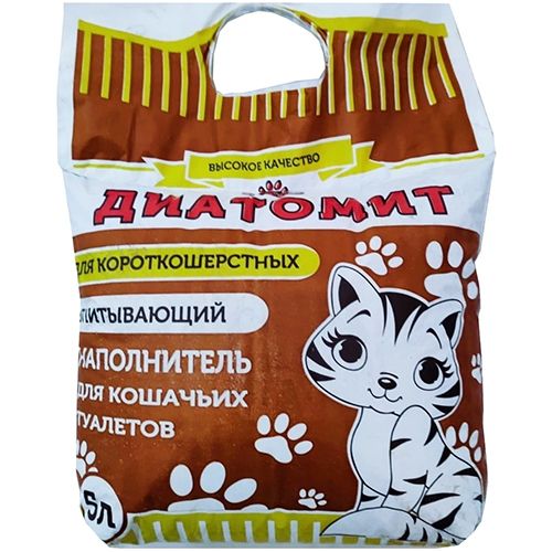 Наполнитель TTN диатомит 5л для короткошерстных кошек, 1/