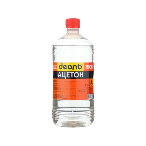 Растворитель Ацетон 1,0л, ДЕОЛЬ, ГОСТ, 20/20