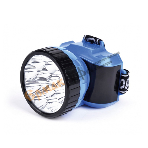 Фонарь налобный 12 диодов аккумуляторный 12 LED Smartbuy, синий, SBF-26-B, 1/120